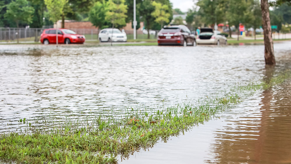 Flooding over a street